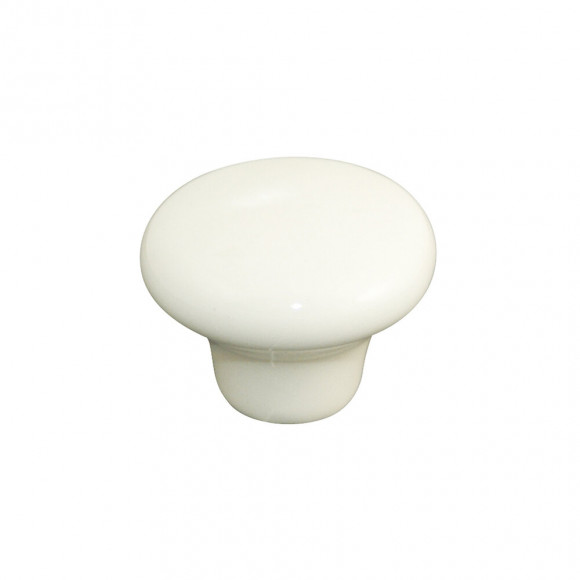 Bouton rond diamètre 32mm céramique blanc