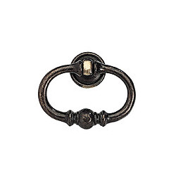 Poignée anneau régence 66mm zamak laitonné vieilli