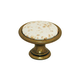 Bouton diamètre 34mm céramique/zamak beige moucheté