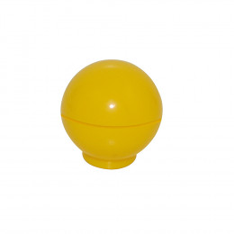 Bouton boule diamètre 30mm plastique jaune