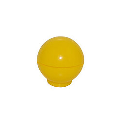 Bouton boule diamètre 30mm plastique jaune