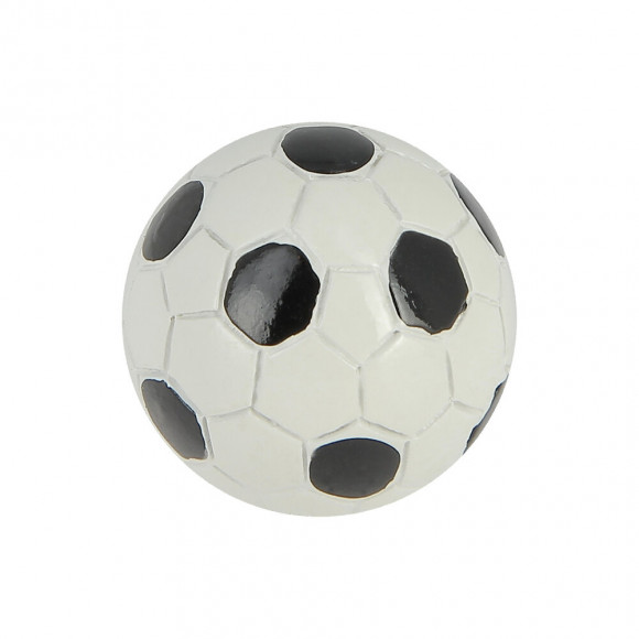 Bouton ballon foot diamètre 38mm résine blanc/noir