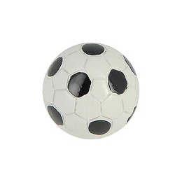 Bouton ballon foot diamètre 38mm résine blanc/noir