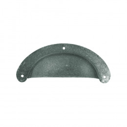 Poignée coquille entraxe 87mm zamak vieux fer