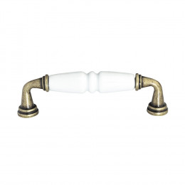 Poignée régence entraxe 96mm céramique blanc-vieilli