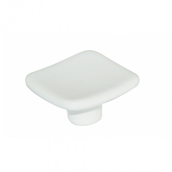Bouton carré 37mm céramique blanc