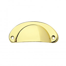 Poignée coquille entraxe 67mm acier laitonné