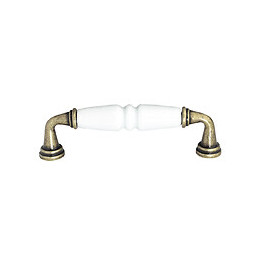 Poignée régence entraxe 96mm céramique blanc-vieilli