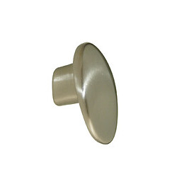 Bouton ovale 32mm zamak chrome mat