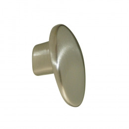 Bouton ovale 32mm zamak chrome mat