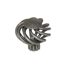 Bouton boule plat torsade diamètre 38mm acier vieux fer