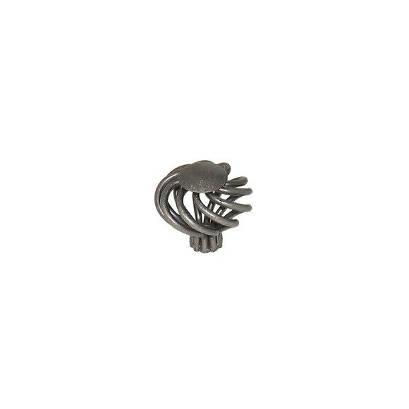 Bouton boule plat torsade diamètre 38mm acier vieux fer