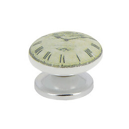 Bouton horloge 38mm céramique blanc/nickel