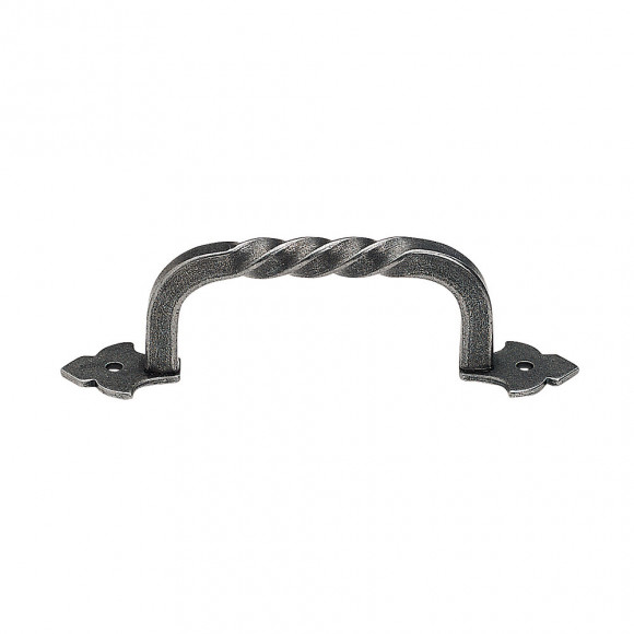 Poignée médiéval entraxe 100mm acier vieux fer