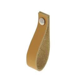 Bouton tirette/poignée entraxe 128mm cuir marron clair
