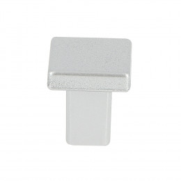 Lot 6 boutons carré 20mm plastique chrome mat