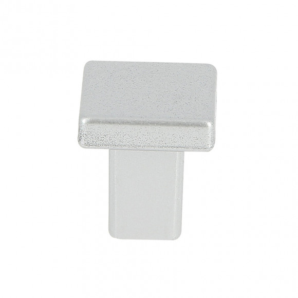 Lot 6 boutons carré 20mm plastique chrome mat