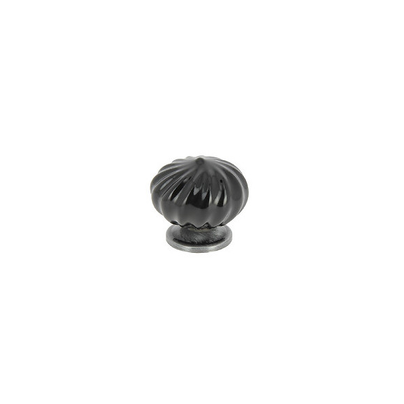 Bouton spirale diamètre 40mm céramique noir/vieilli