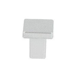 Lot 6 boutons carré 20mm plastique chrome mat