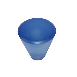Lot 6 boutons plastique translucide bleu
