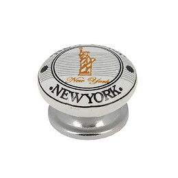 Bouton new york 38mm céramique blanc/nickel