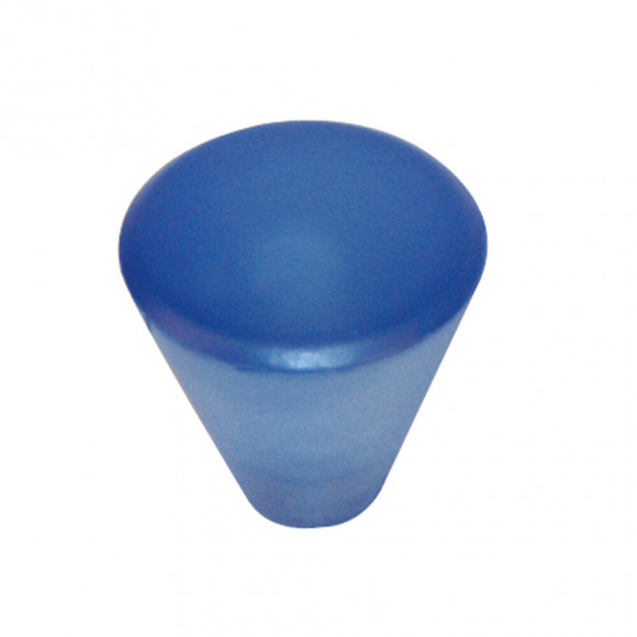 Lot 6 boutons plastique translucide bleu