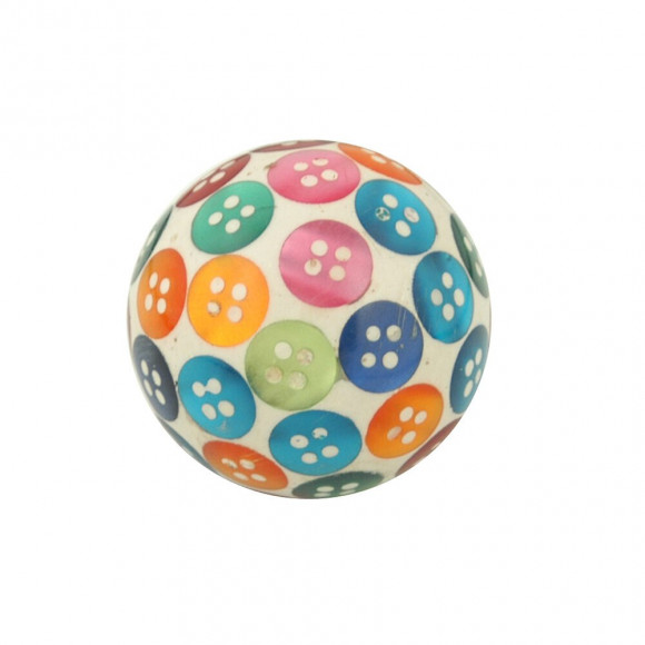 Bouton boule diamètre 35mm résine nacre multicolore
