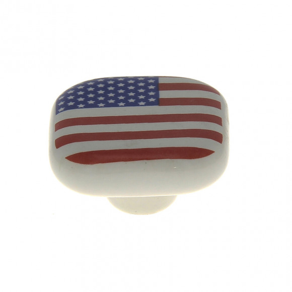 Bouton carré 40mm céramique drapeau USA