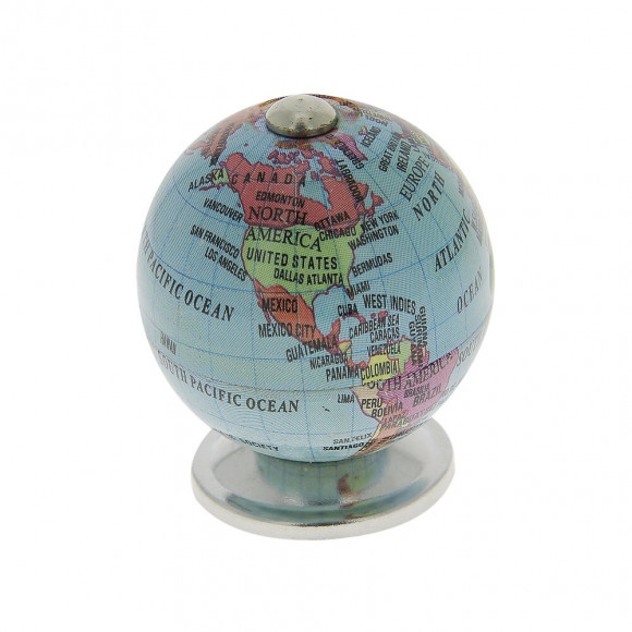 Bouton globe bleu diamètre 38mm acier