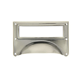 Poignée coquille porte étiquette 80x50mm nickel mat