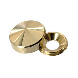 Cache vis laiton poli diamètre 16mm - 4 pièces