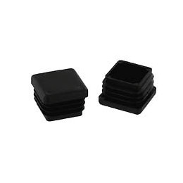 Embout rentrant 13x13mm plastique noir - 4 pièces