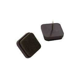 Patin feutre 24x24mm marron à clouer - 4 pièces