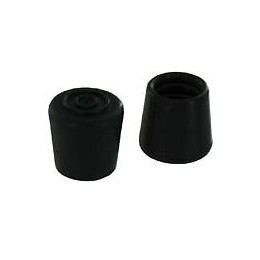 Embout couvrant d.12mm caoutchouc noir - 4 pièces