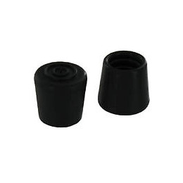 Embout d.25mm caoutchouc noir - 16 pièces