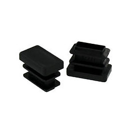 Embout rentrant 17x32mm plastique noir - 4 pièces