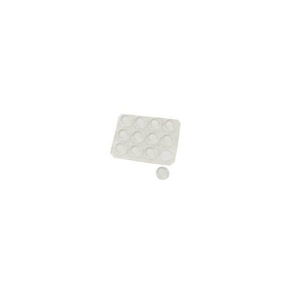 Pastille adhésive amortisseur d.12mm plastique - 20 pièces