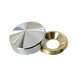 Cache vis laiton chromé diamètre 18mm - 4 pièces