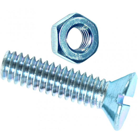 10 boulons tête fraisée acier zingué 6x25mm