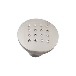 Lot 6 boutons perforé diamètre 33mm aluminium nickel velours