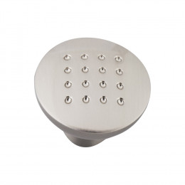 Lot 6 boutons perforé diamètre 33mm aluminium nickel velours