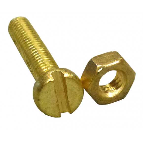 10 boulons tête cylindrique laiton 5x50mm