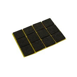 Patin feutre 24x24mm marron adhésif - 12 pièces