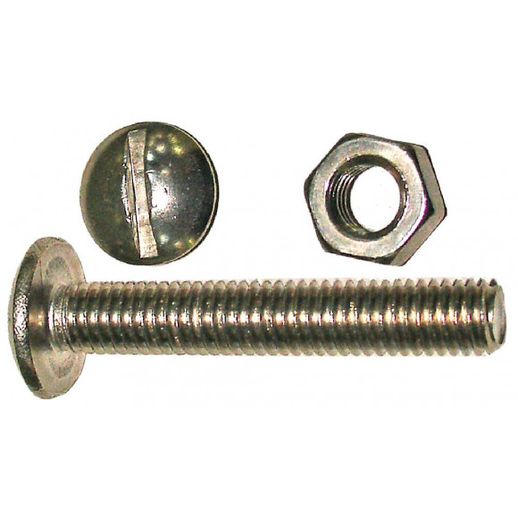 10 boulons poêlier inox A2 6x20mm