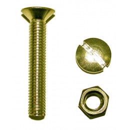 8 boulons tête fraisée fendue laiton 4x20mm