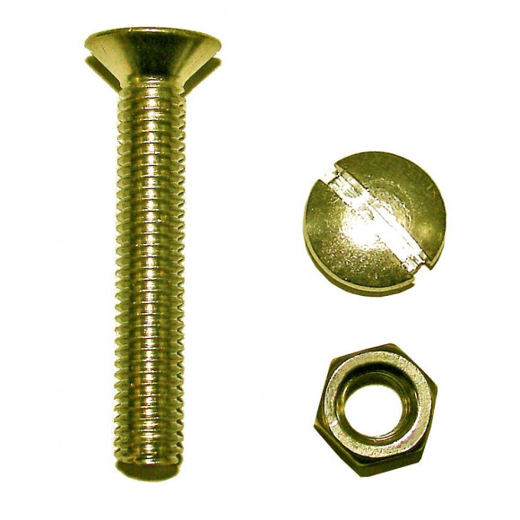 8 boulons tête fraisée fendue laiton 4x20mm