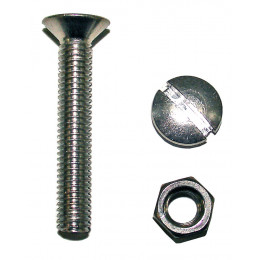 12 boulons tête fraisée fendue acier zingué 5x30mm