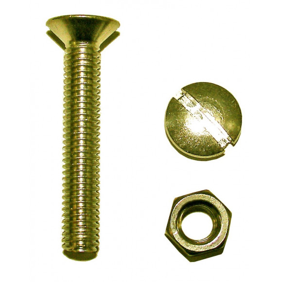 5 boulons tête fraisée fendue laiton 4x40mm