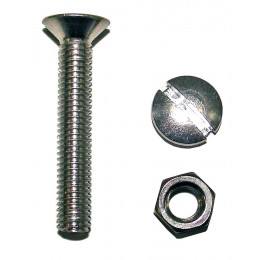 4 boulons tête fraisée fendue acier zingué 6x80mm