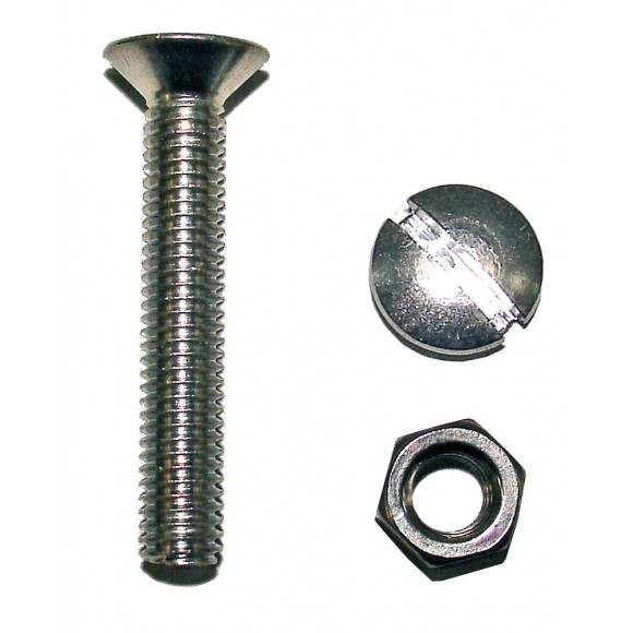 4 boulons tête fraisée fendue acier zingué 6x80mm